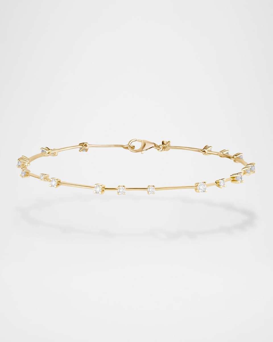 14K Gold Solo Moveable Diamond Bar Bracelet